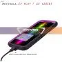 COVRWARE Iron Tank Case for Moto Z3 Play/Moto Z3 with Built-in [Screen Protector] Heavy Duty Full-Body Rugged Holster Armor Case [Brushed Metal Texture Design][Belt Swivel Clip][Kickstand], Magenta