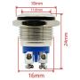 ESUPPORT Car 16mm Momentary Stainless Metal Push Button Switch Pack of 5