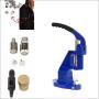 Double Cap 9mm Rivets Kit (1000 pcs) with Hand Press Machine, Dies and Hole Punch. Leather Rivets Single Round Cap Metal Stud Fasteners for Bag Belt Wallet Jeans