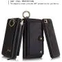 JAZ iPhone 8 Wallet Case / iPhone 7 Wallet Case - Multi-Function Wristlets Zipper Purse Detachable Magnetic 14 Card Slots Money Pocket Clutch Leather Wallet Case for Apple iPhone 8 / 7 / 6S / 6 Black JAZ iPhone 8 Wallet Case / iPhone 7 Wallet Case - Multi-Function Wristlets Zipper Purse Detachable Magnetic 14 Card Slots Money Pocket Clutch Leather Wallet Case for Apple iPhone 8 / 7 / 6S / 6 Black