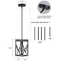 Modern Black Pendant Light with Metal Cage, One-Light Adjustable Rods Industrial Mini Pendant Lighting Fixture for Kitchen Island Cafe Bar Farmhouse, Black