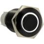 ESUPPORT 19mm 12V 5A Car White LED Light Angel Eye Metal Push Button Toggle Switch Socket Plug Latching Black Shell