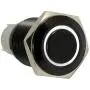 ESUPPORT 19mm 12V 5A Car White LED Light Angel Eye Metal Push Button Toggle Switch Socket Plug Latching Black Shell