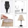 Lamp Shade Harp Bracket 6-10 inch Adjustable Holder Support and 3/8 inch Standard Saddle/E12/E26 Light Base UNO Fitter Adapter Converter Finial Set Parts, Tall 6 7 8 9 10 inch for Spider Shade