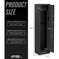 RPNB Rifle Safe,Electronic Gun Security Cabinet,Quick Access 5-Gun Large Metal Rifle Gun Security Cabinet with Separate Pistol/Ammo Area