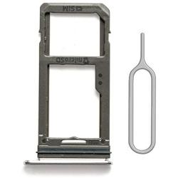 SIM Card Tray Holder Slot Replacement with Waterproof Gasket for Samsung Galaxy S8 G950 and S8 Plus G955 (Silver)