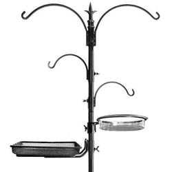 Ashman Premium Bird Feeding Station Kit, 22'' Wide x 92'' Tall (82'' Above Ground Height), A Multi Feeder Hanging Kit and Bird Bath for Attracting Wild Birds