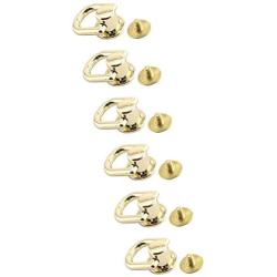 Youliang 6pcs 360 Degree Rotatable Ball Post Head Buttons with D Ring Metal Ring for Backpack Hardware Accessories Pale Gold