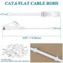 Cat6 Ethernet Cable 25ft,Flat Ethernet Cord Cat6 Internet LAN Wire Network Cable with Clips Snagless RJ45 Connectors for Adapter, Router,Switch, Modem,Laptop,PS4-Faster Than Cat5e Cable White