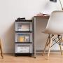 IRIS USA MC-303-TOP 3-Drawer Storage Cart with Organizer Top, Black