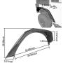 Hooke Road Tube Tubular Fender Flares + Front Inner Fender Liners Kit Compatible with Jeep Wrangler JK & Unlimited 2007-2018 2/4 Doors