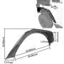 Hooke Road Tube Tubular Fender Flares + Front Inner Fender Liners Kit Compatible with Jeep Wrangler JK & Unlimited 2007-2018 2/4 Doors