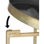 Kate and Laurel Celia Round Metal Foldable Tray Accent Table, Gray with Gold Base