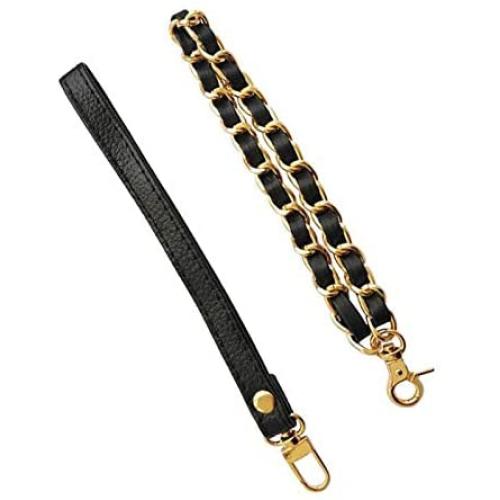 Beaulegan Purse Wrist Straps - Genuine Leather - Replacement for Clutch Pouch, Set of 2 PCS Black