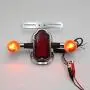 HTTMT- Motorcycle Chrome Amber Metal Tombstone Brake Tail W/Light Signal Compatiable With Big Twin Motorcycle Bike [P/N: XH3118B-A-01-CD+AMBER]