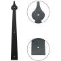 LWZH Metal Gate Door House Hinge Handle Set, Decorative Garage Door Carriage Accents Door Hardware Black 2 Handles 4 Hinges, Screws Included