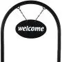 Sunnydaze Hanging Basket Planter Stand with Metal Welcome Sign, Indoor/Outdoor Plant Holder, 45 Inch Sunnydaze Hanging Basket Planter Stand with Metal Welcome Sign, Indoor/Outdoor Plant Holder, 45 Inch