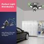BBESTLED 80W Garage Light Bulb 3 Adjustable Panels Black