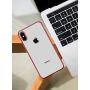 DTTO iPhone Xs Case, Clear Soft TPU Cover Case with Metal Luster Protactive Edge for Apple iPhone Xs(2018), Also Compatible with iPhone X(2017) 5.8 Inch, Red