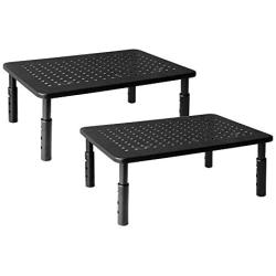 Hippo & Frog Metal Desk Dual Monitor Stand Riser, 3 Height Adjustable, 2 Packs