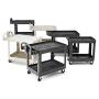 Rubbermaid Commercial Products 2-Shelf Utility/Service Cart, Medium, Lipped Shelves, Standard Handle, 500 lbs. Capacity, for Warehouse/Garage/Cleaning/Manufacturing