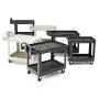 Rubbermaid Commercial Products 2-Shelf Utility/Service Cart, Medium, Lipped Shelves, Standard Handle, 500 lbs. Capacity, for Warehouse/Garage/Cleaning/Manufacturing Rubbermaid Commercial Products 2-Shelf Utility/Service Cart, Medium, Lipped Shelves, Standard Handle, 500 lbs. Capacity, for Warehouse/Garage/Cleaning/Manufacturing