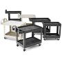 Rubbermaid Commercial Products 2-Shelf Utility/Service Cart, Small, Flat Shelves, Storage Handle, 500 lbs. Capacity, for Warehouse/Garage/Cleaning/Manufacturing (FG450589BLA)