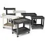 Rubbermaid Commercial Products 2-Shelf Utility/Service Cart, Medium, Lipped Shelves, Ergonomic Handle, 500 Lbs. Capacity, For Warehouse/Garage/Cleaning/Manufacturing (Fg452088Bla)