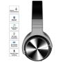 COWIN E7 PRO [Upgraded] Active Noise Cancelling Headphones Bluetooth Headphones with Microphone/Deep Bass Wireless Headphones Over Ear 30H Playtime for Travel/Work/TV/Computer/Cellphone - Black