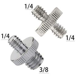 Pack of 4, 1/4 to 1/4 External Thread, 1/4 to 3/8 External Thread Screw Adapter, Double-Ended Stud, Used for Camera cage Monitoring LED Microphone, Tripod Screw Adapter.