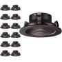 TORCHSTAR 12-Pack 4 Inch Recessed Can Light Trim, Oil Rubbed Bronze Metal Step Baffle Trim, for PAR20, R20, BR20 Light Bulbs, for 4” Recessed Cans, Halo/Juno Remodel Recessed Housing