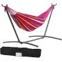 TechFaith Double Hammock Two Person Adjustable Hammock Bed with Space Saving Steel Stand Includes Portable Carrying Case, Easy Set Up
