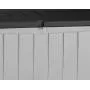 Keter Novel 90 Gallon Resin Deck Box-Organization and Storage for Patio Furniture Outdoor Cushions, Throw Pillows, Garden Tools and Pool Toys, Grey/Black