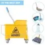 TryE 5 Gallon Yellow Mop Bucket with Wringer 21Qt Plastic Combo Bucket with Metal Handle and Wheels for Cleaning Floor TryE 5 Gallon Yellow Mop Bucket with Wringer 21Qt Plastic Combo Bucket with Metal Handle and Wheels for Cleaning Floor