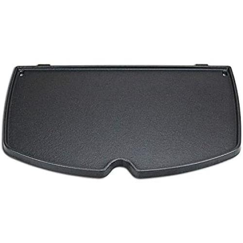 QuliMetal 6558 Grill Parts Cast Iron Cooking Griddle for Weber Q100 Q120 Q1000 Q1200 Series Gas Grills Accessories, 12.6 x 8.6 Inches