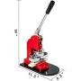 Mophorn Button Maker 32mm 1.25Inch Button Maker Machine Badge Punch Press Pin Button Maker with Free 1000 Pcs Button Parts and Circle Cutter (1000pcs 32mm 1.25inch)