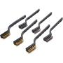 eBoot Mini Wire Brush Set for Cleaning Welding Slag and Rust, 6 Pack, Stainless Steel and Brass