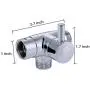 G-Promise 100% Solid Metal Shower Arm Diverter for Hand Held Showerhead and Fixed Spray Head ∣ G 1/2 3-Way Bathroom Universal Shower System Replacement Part (Chrome diverter)