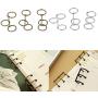 Prettyia 6 Pieces A5 A6 Metal Loose Leaf Binder Rings 3-Ring, Silver & Bronze