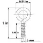 100pcs Screw Eye,1 inch Lag Eyebolts Thread Eye Screws, Silver Plated Metal Eye Shape Screw Hooks Self-Tapping Screws Hooks Ring 100pcs Screw Eye,1 inch Lag Eyebolts Thread Eye Screws, Silver Plated Metal Eye Shape Screw Hooks Self-Tapping Screws Hooks Ring