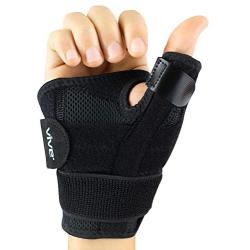 Vive Arthritis Thumb Splint - Spica Support Brace for Right and Left Hand - CMC Osteoarthritis Restriction for Pain, Sprains, Strains, Carpal Tunnel & Trigger Finger - Immobilizer Wrist Strap