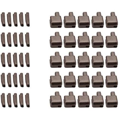 Warmsky 25 Sets #5 Metal Zipper Latch Slider Retainer Insertion Pin Zipper Bottom Zipper Stopper Zipper Repair Kit for Zipper Repair Zipper Repair Kit (Dark Gray)