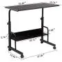 GAJOO Mobile Side Table, Mobile Laptop Desk Cart Tray Table Adjustable Sofa Side Bed Table Portable Desk with Wheels Student Laptop Desk (Black) GAJOO Mobile Side Table, Mobile Laptop Desk Cart Tray Table Adjustable Sofa Side Bed Table Portable Desk with Wheels Student Laptop Desk (Black)