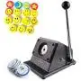 KUNHEWUHUA 2-3/4'' 70mm Graphic Punch Die Cutter Heavy-Duty Badge Button Maker for 2-1/4'' 58mm Badge