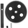 Dilwe RC Car Reduction Gear, Metal Reduction Gear 62T Deceleration Gear for WLtoys 12428 12423 1/12 Truck Cars(Black)