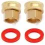 Litorange (2 Pack Industrial Metal Brass Garden Hose Threaded 3/4 to 1/2 NPT Fitting Connect, Green Thumb Quick Swivel Connector Adapter,Double Female Thread Size 3/4'' x 1/2'' NPT Pipe