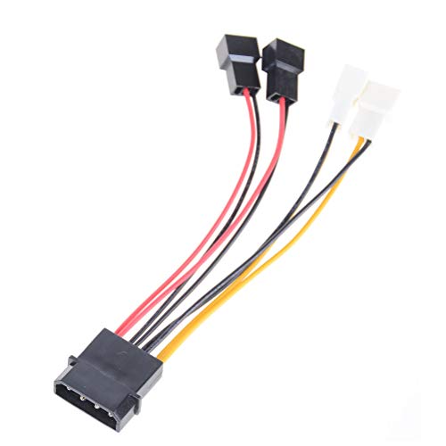 1pc New Computer Cooling Fan Cables 12v / 5v DC for CPU PC Case Fan 4-Pin Molex to 3-Pin Fan Power Cable Adapter Connector