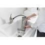 KOHLER Simplice Laundry Sink Faucet, Single Handle Pull-Out, 2-function Spray Head, 3-hole Install, Utility Sink Faucet, Vibrant Stainless Finish, K-22035-VS