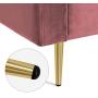 VASAGLE Sofa, Couch for Living Room, Velvet Surface, for Apartment, Small Space, Solid Wood Frame, Metal Legs, Easy Assembly, Mid-Century Modern Design, 71.3 x 32.3 x 33.9 Inches, Pink ULCS002P01