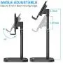 Cell Phone Stand for Desk, HORUMP Angle Height Adjustable Phone Holder Stand for Desk, Compatible with iPhone, Kindle, All Mobile Phones